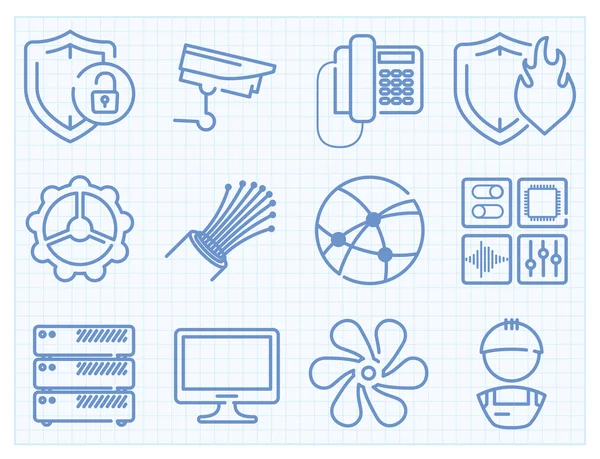 Vector thin line icons set — Stock Vector