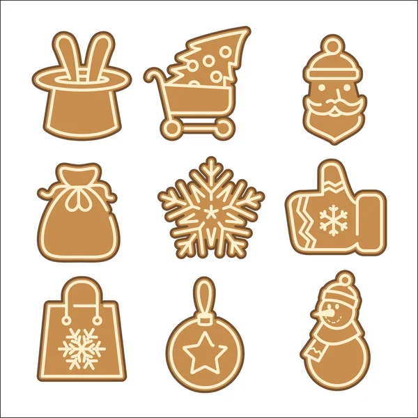 Set di biscotti natalizi — Vettoriale Stock
