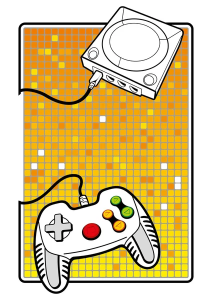 Gamepad med konsolen illustration — Stock vektor