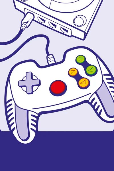 Gamepad med konsolen illustration — Stock vektor