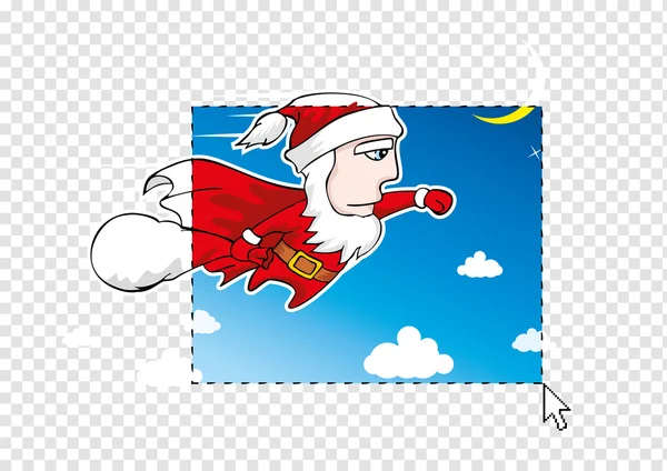 Santa op transparante achtergrond — Stockvector