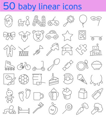 Satır bebek Icons set.