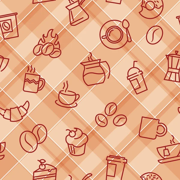 Seamless patterns with coffee theme — Stock Vector