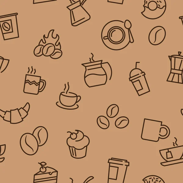 Patrones sin costura con tema de café — Vector de stock