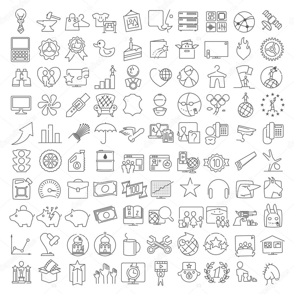 Miscellaneous  line icons set