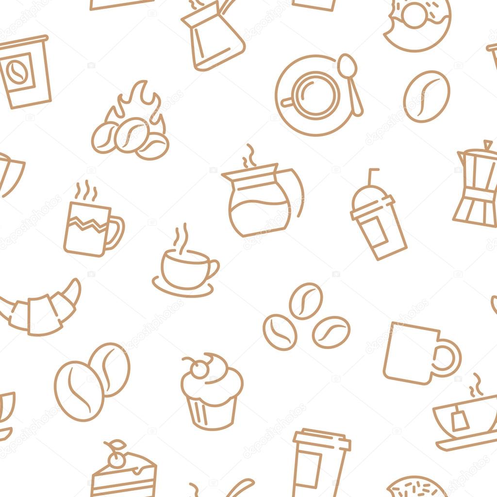 Seamless patterns with coffee theme