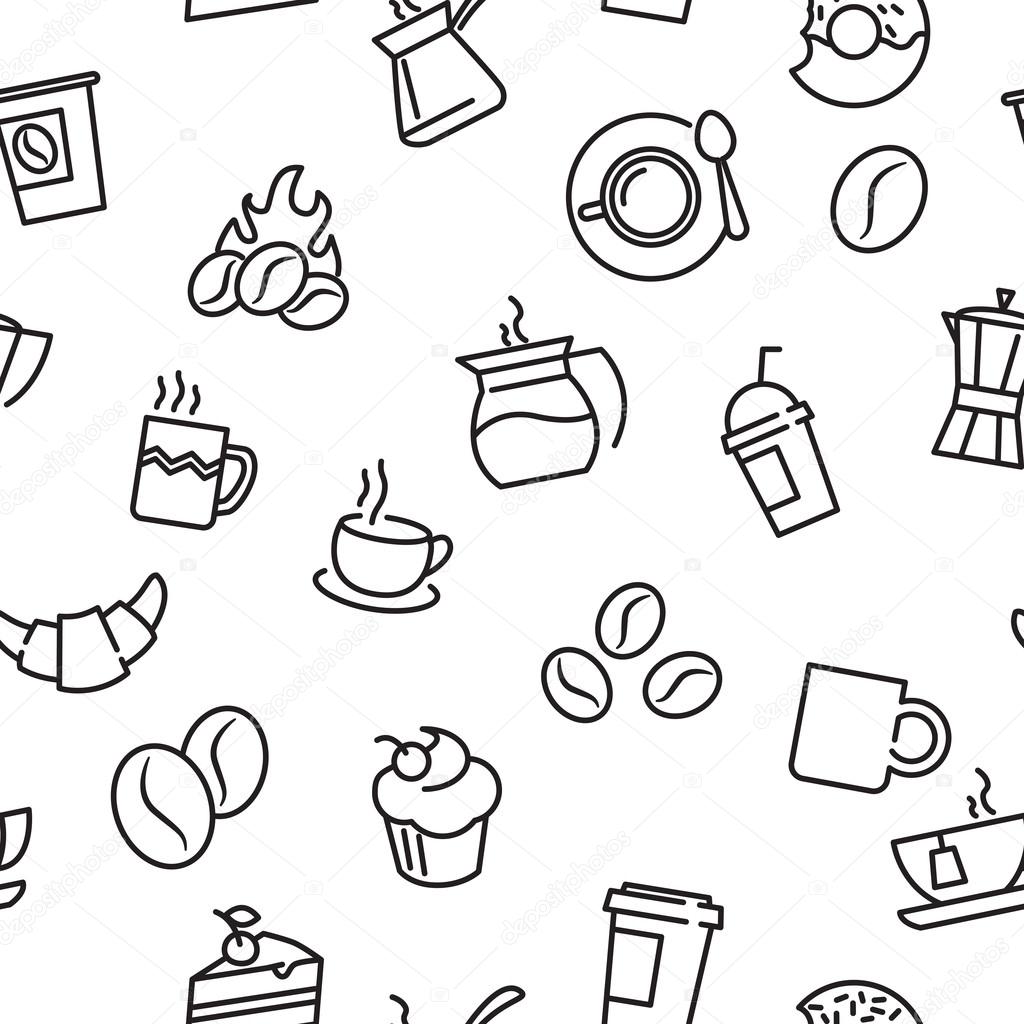 Seamless patterns with coffee theme