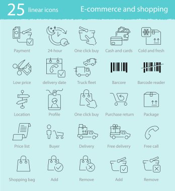 e-ticaret ve alışveriş simgeleri
