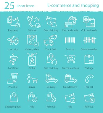 e-ticaret ve alışveriş simgeleri