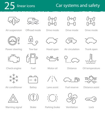 Araba arabirimi Icons set