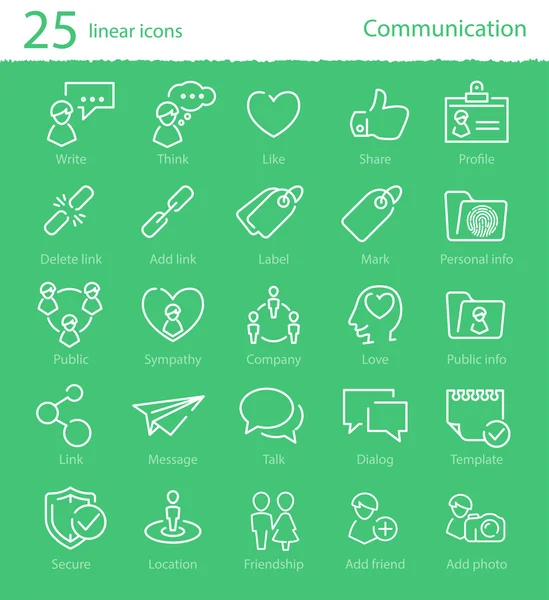 Iconen van sociale media — Stockvector