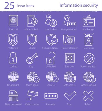 25 doğrusal Icons set
