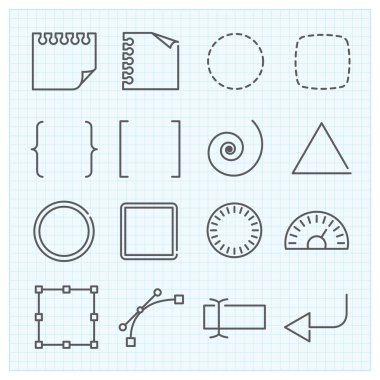 thin line icons set clipart