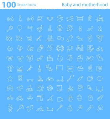 Yüz bebek tematik simgeler