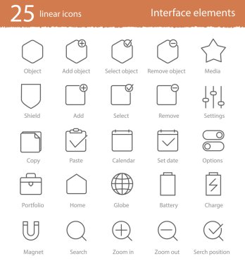 25 doğrusal Icons set