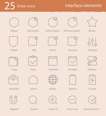 25 doğrusal Icons set