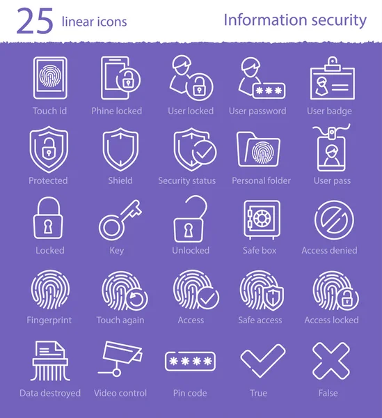 25 lineaire pictogrammen instellen — Stockvector