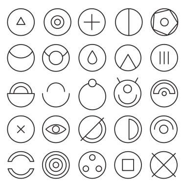 Yuvarlak deneysel simgeler