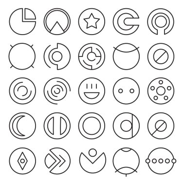 Yuvarlak deneysel simgeler