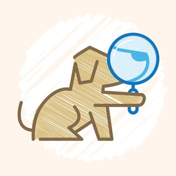 Perro con lente zoom — Vector de stock