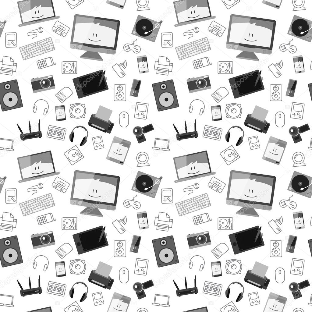 seamless pattern with gadgets