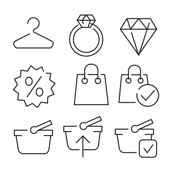 Flat  icons for shopping — Stock Vector