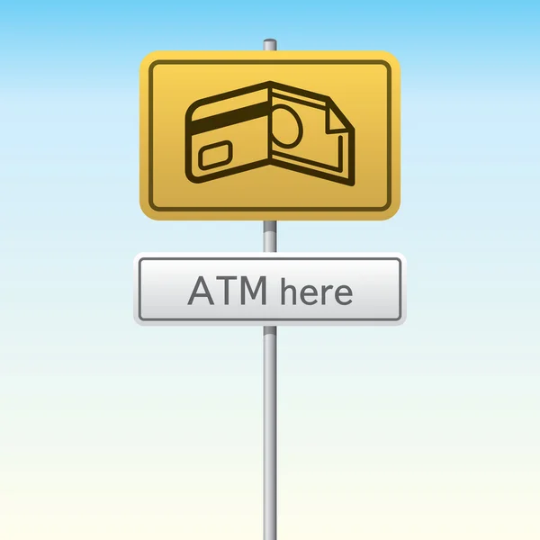 ATM navigation sign — Stock Vector