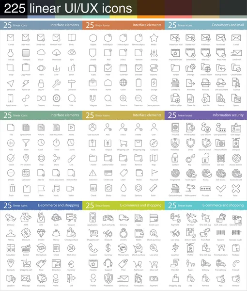 Conjunto de iconos lineales para diseño web — Archivo Imágenes Vectoriales