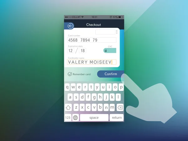 Kreditkort kassan skärmen mall — Stock vektor