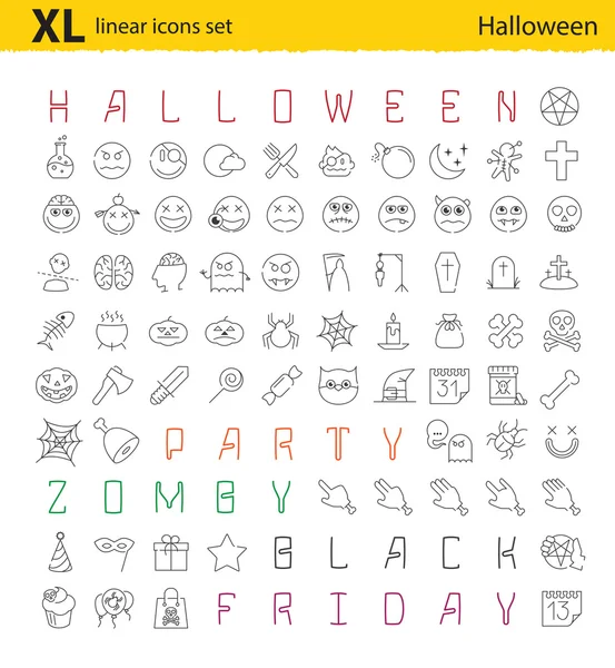 Halloween thematische pictogrammen instellen — Stockvector