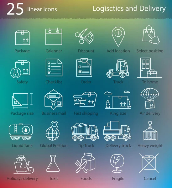 Transportation, logistics and delivery  icons set — Stock Vector