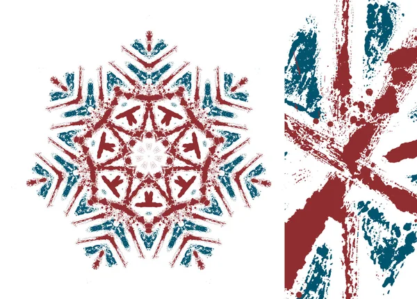 Snowflake styled with Union Jack flag — Stock Vector