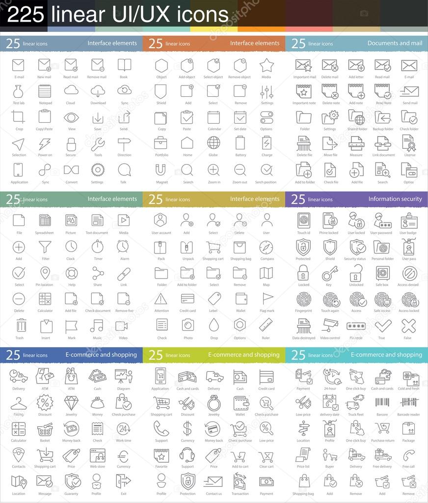 linear icons set for web design