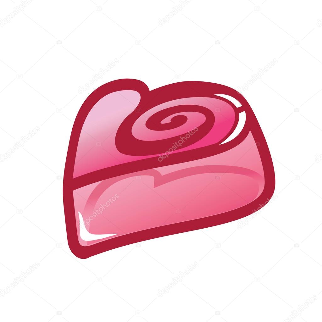 Sweet marmalade heart for logo or package design, vector