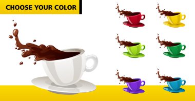 kahve fincanı sıvı sıçraması ile