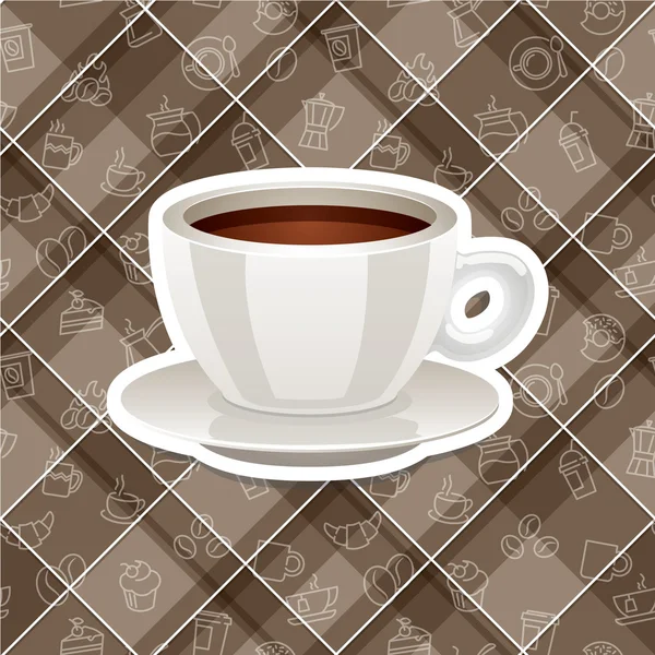 Sticker icon with cup of coffee — Stock Vector