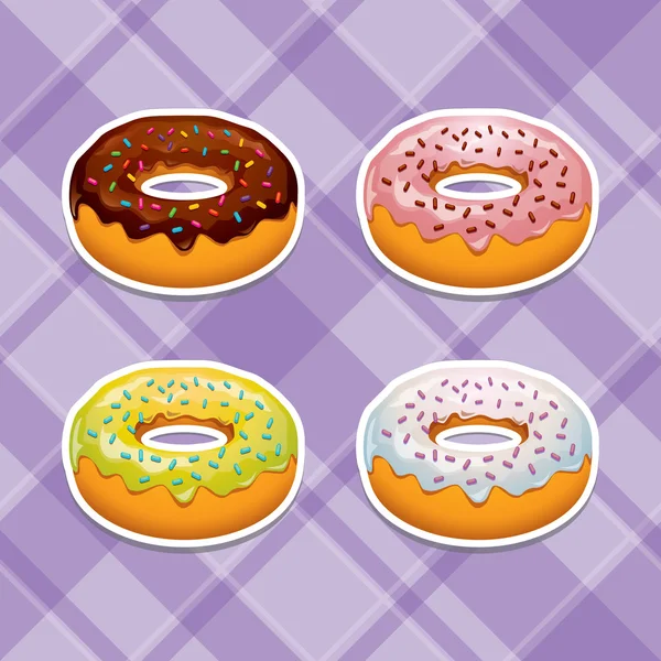 Iconos de donut realistas — Archivo Imágenes Vectoriales