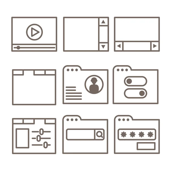 Icônes des écrans d'interface — Image vectorielle