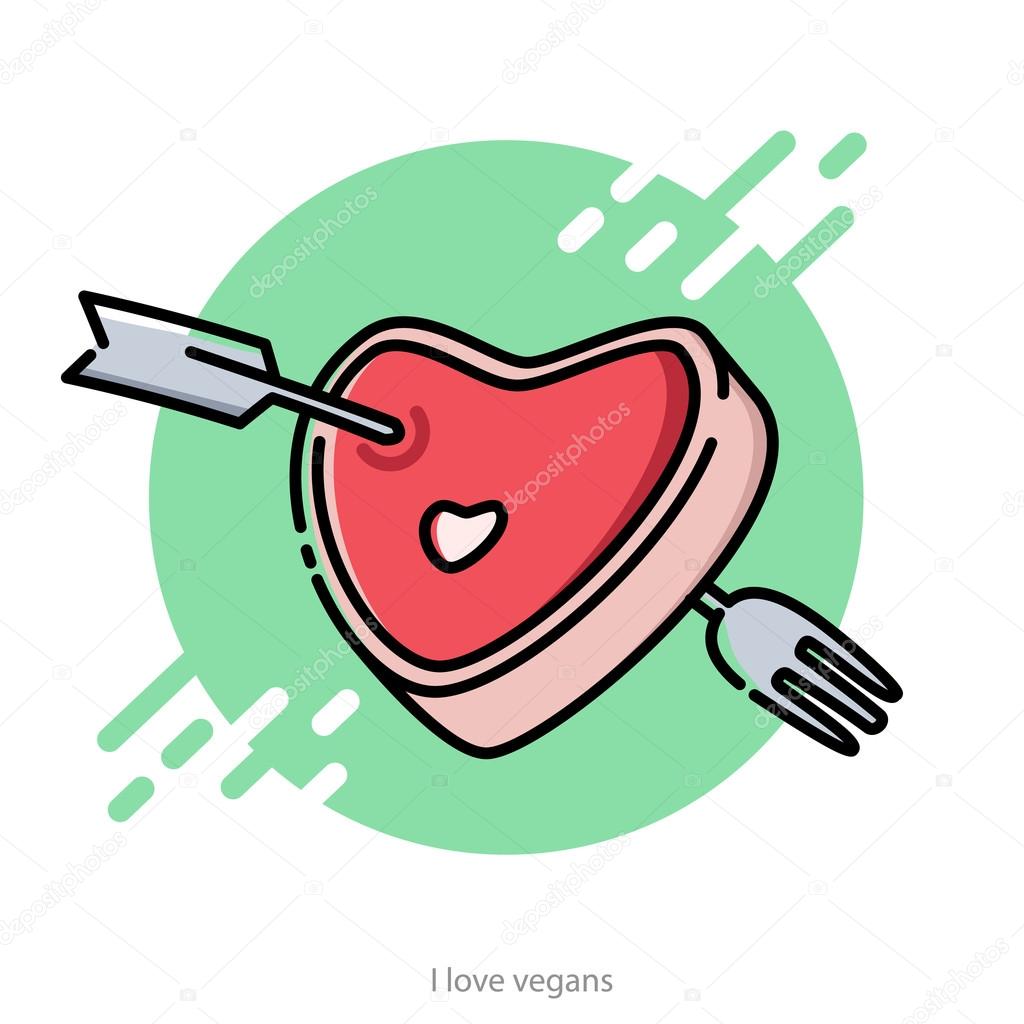 Vector illustration for Valentine's Day greeting card with a pie