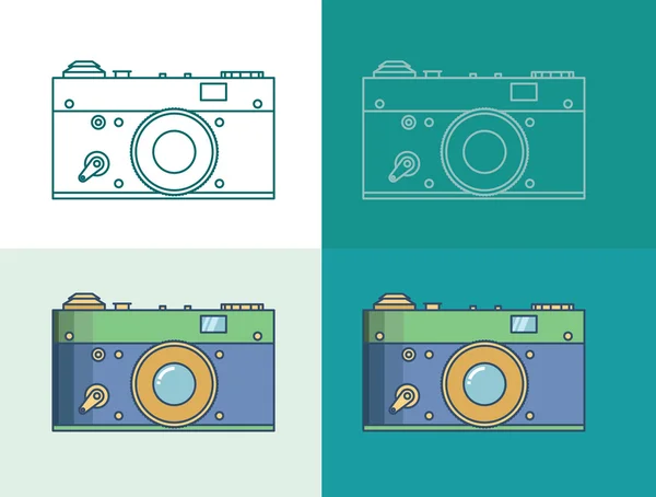 Vector vintage film camera icon — Stock Vector