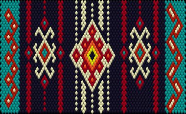 Doymuş renklerin şans ve zenginliği çektiği Asya halkları ve ülkelerinin geleneksel bir süsü. Giysiler için kumaşlara işlenmiş kadın halıları. Nakış desenleri. 