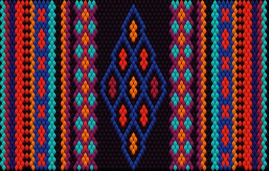 Doymuş renklerin şans ve zenginliği çektiği Asya halkları ve ülkelerinin geleneksel bir süsü. Giysiler için kumaşlara işlenmiş kadın halıları. Nakış desenleri. 