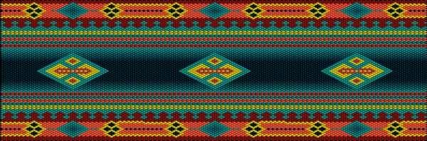 一种拉美地区人民和国家的传统装饰品 色彩艳丽 能吸引注意力和财富 女用绣花地毯 用于服装的织物上绣有装饰品 — 图库矢量图片