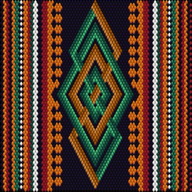  Latin Amerika 'daki insanların ve ülkelerin geleneksel bir süsü. Zengin renklerin dikkat ve zenginlik çektiği bir yer. Giysiler için kumaşlara işlenmiş kadın halıları. Nakışlar.