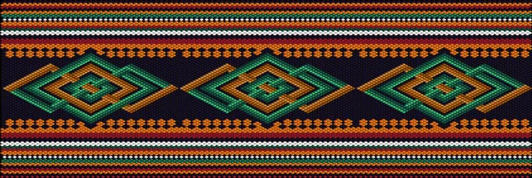 Ornamento Mosaico Etnia Padrão Popular Feito Cores Brilhantes Suculentas Perfeitamente — Vetor de Stock