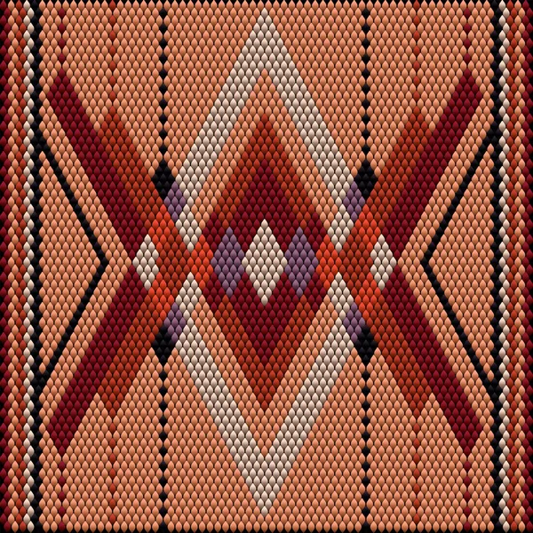 豊かな色が注目と富を集めているラテンアメリカの人々や国の伝統的な装飾 ドレスのための生地に刺繍装飾が施された女性の織りカーペット — ストックベクタ