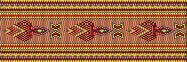 Ornamento Étnico Tradicional Que Cores Ricas Atraem Sorte Riqueza Ornamento — Vetor de Stock