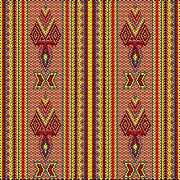 飽和色が幸運と富を引き付けるアジアの人々や国の伝統的な装飾 ドレスのための生地に刺繍装飾が施された女性の織りカーペット 刺繍パターン — ストックベクタ