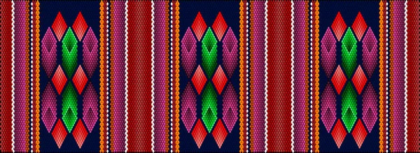 Ornement Mosaïque Ethnique Motif Folklorique Est Fabriqué Dans Des Couleurs — Image vectorielle