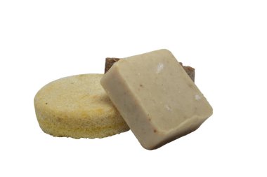 Beyaz arkaplanda sanatsal sabun